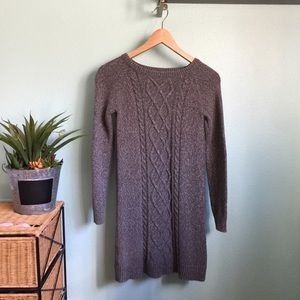 Gray sweater dress